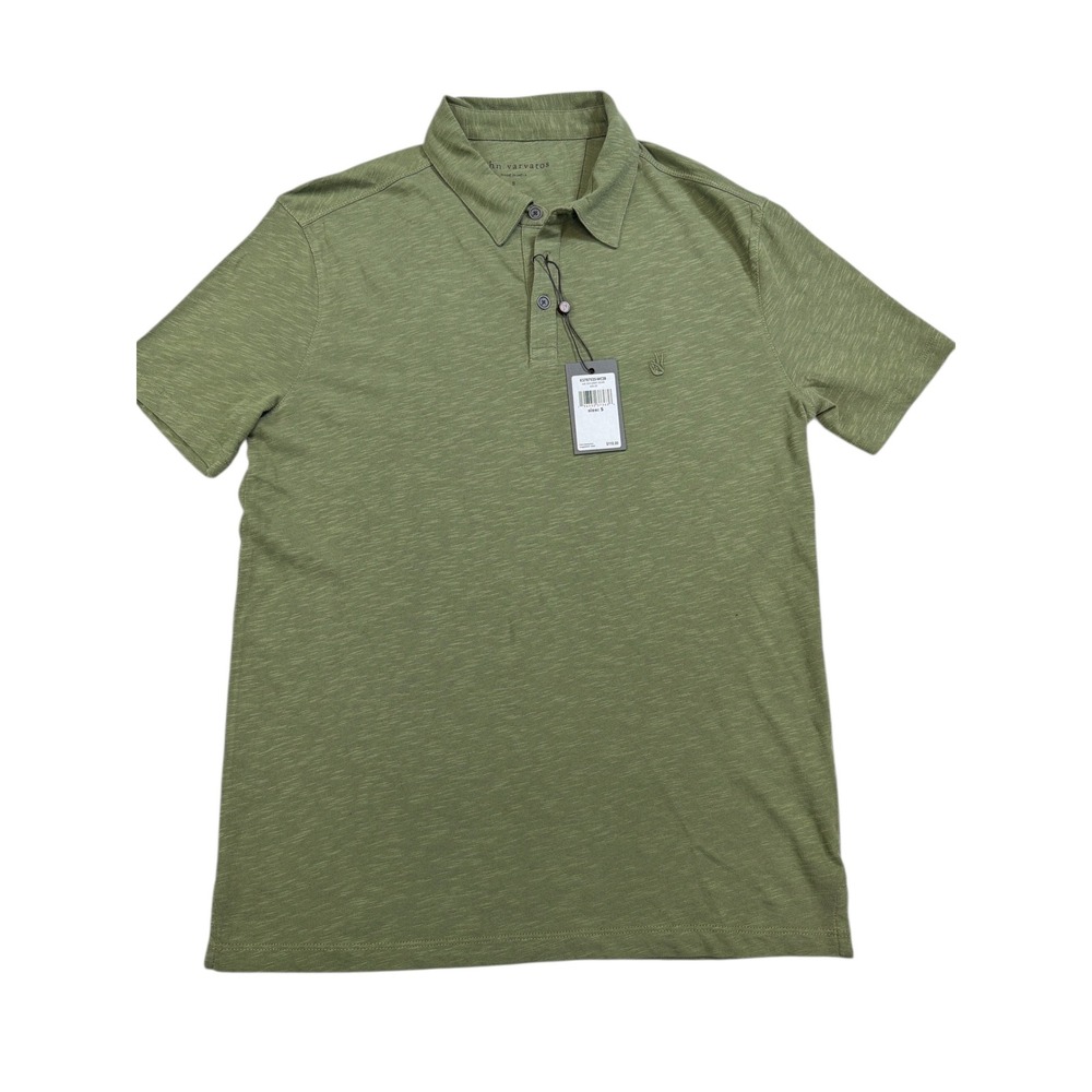 John Varvatos‎ Polo Shirt Men's XL Olive Green Organic Cotton Designer Casual